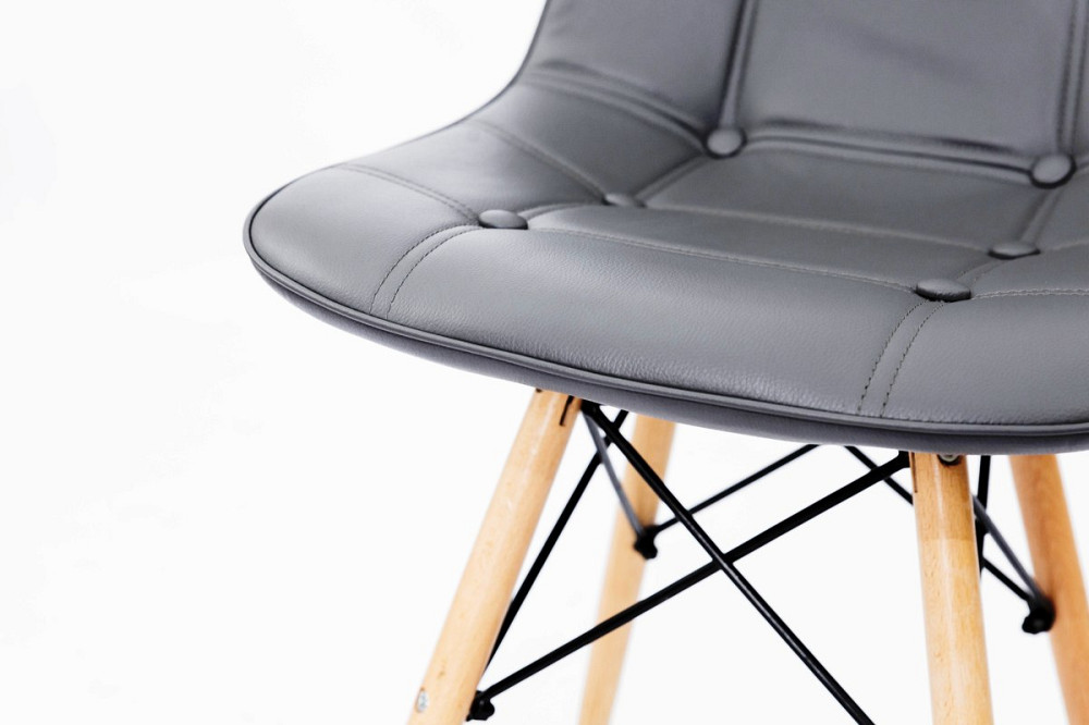 Стілець ДЖАСТІН, шкірзам сірий Київ - фото 7