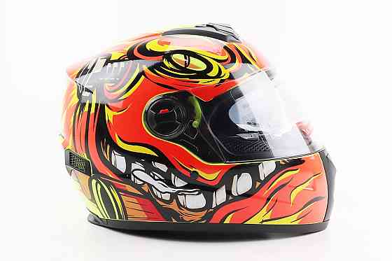 Шолом інтеграл, закритий+окуляри BLD-М61 М (57-58см), ЖОВТО-ПОМАРАНЧЕВИЙ "Buffalo" Київ