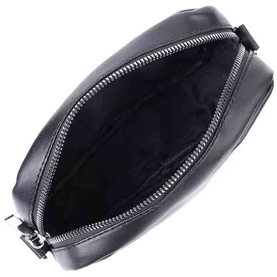 Зручна жіноча сумка крос-боді з монетницею з екошкіри Чорний (Vintage) Київ