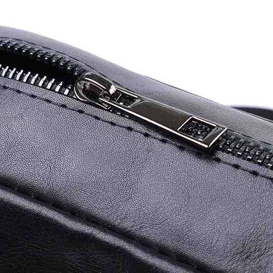 Сумка для чоловіків через плече із глянсової натуральної шкіри Shvigel 22849 Чорна Київ