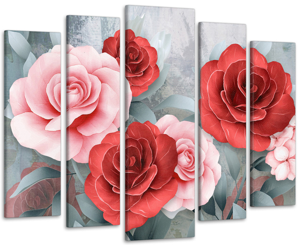 Модульна картина у вітальню / спальню Квіти Троянди Art-443_5 ( 80х118см ) Київ - фото 1