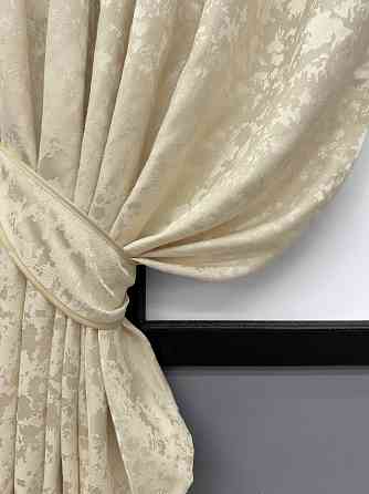 Комплект коротких штор VR-Textil Льон мармур Pavliani ХО № 1909ш Кремовий 130х170 см 2 шт (35-0412) Київ
