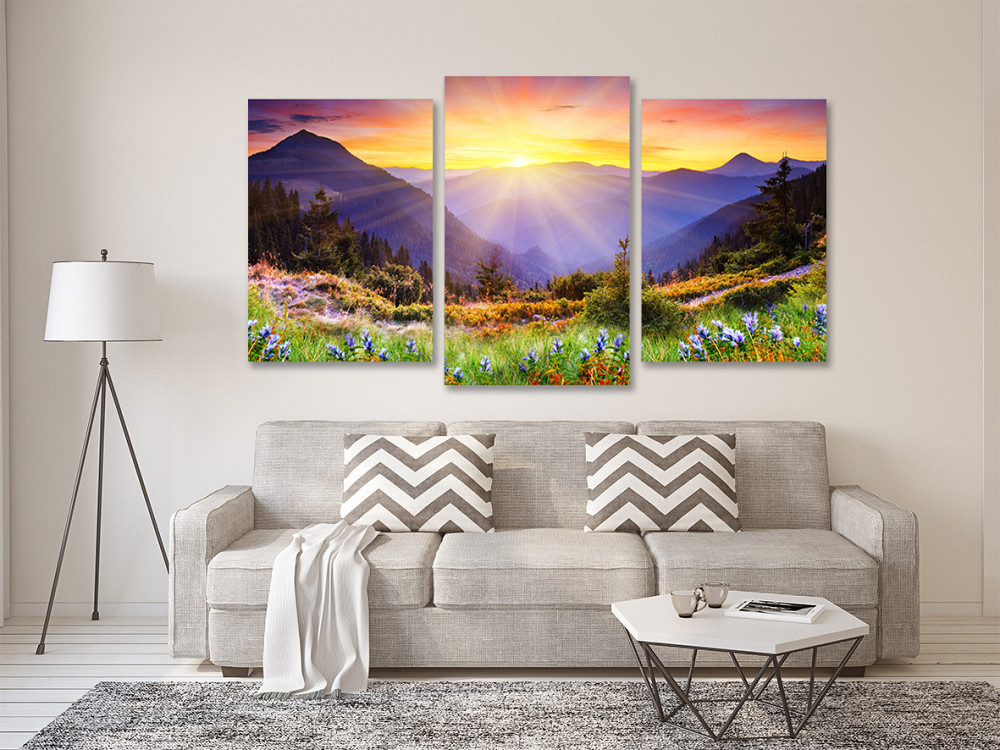 Модульная картина в гостиную / спальню  Захід сонця  Art-663_3 70x130 см Киев - изображение 2