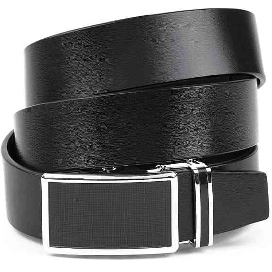 Ремінь чоловічий з матовою чорною вставкою на пряжці Чорний (Vintage) Київ