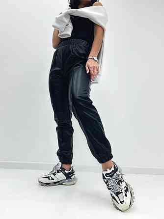 Штаны из экокожи на флисе Calvin 42-44, Черный Киев