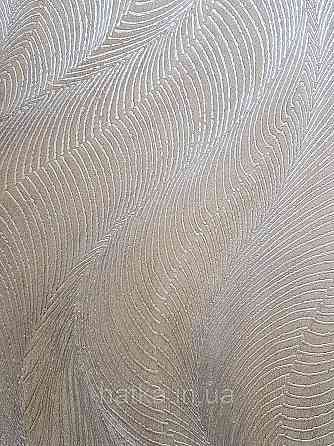 Обои виниловые на флизелиновой основе Rasch Incanto 1.06х10 абстракция волны металлик золотистые с серебром 3д Киев