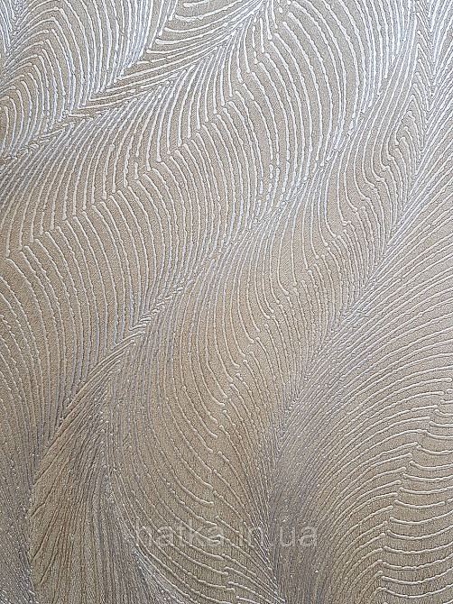 Обои виниловые на флизелиновой основе Rasch Incanto 1.06х10 абстракция волны металлик золотистые с серебром 3д Киев - изображение 2