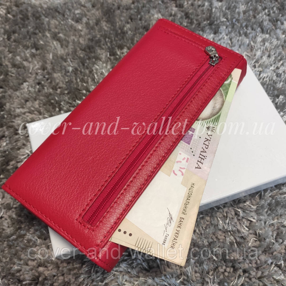 Червоний шкіряний жіночий гаманець для купюр і карток Marco Coverna MC 1415-2 Київ - фото 8