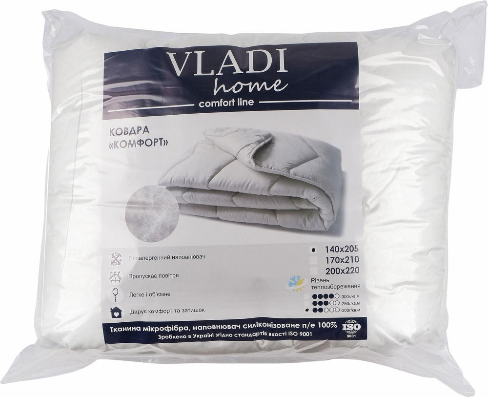 Vladi Ковдра Vladi полуторна 140х205 см Всесезонна антиалергенна мікрофібра біла Киев - изображение 4