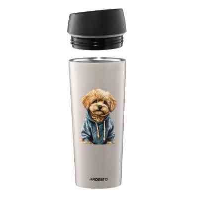 Термокружка Ardesto Coffee Time Maltipoo 450мл, нержавіюча сталь, бежевий (AR2645MP) Винница