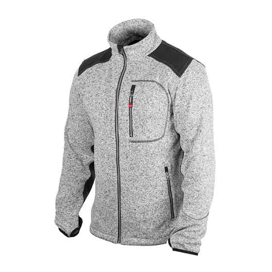 Куртка в'язана SOFTSHELL, сірого кольору з чорними вставками, 100% поліестер, щільність 270 г/м², кишеня на грудях і дві бічні, M Львів