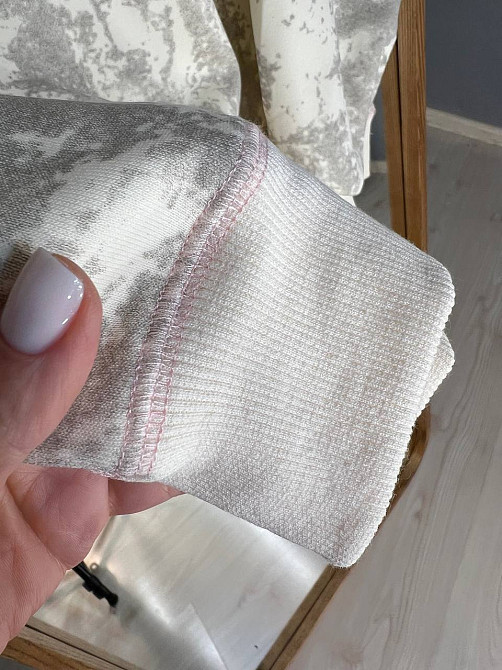 Свитшот женский Joy one 1732 удлиненный оверсайз вареный тай-дай с надписью DONELES one size, молочний, one size Киев - изображение 8