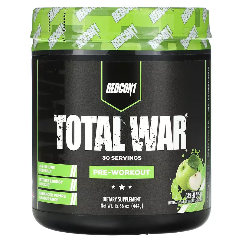 Предтренировочный комплекс Redcon1 Total War PREWORKOUT 441 г, Green Apple Луцк - изображение 1