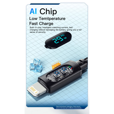 Дата кабель USB-C to Lightning 1.0m 29W LED black Essager (EXCTL-XY01-P) Вінниця - фото 5