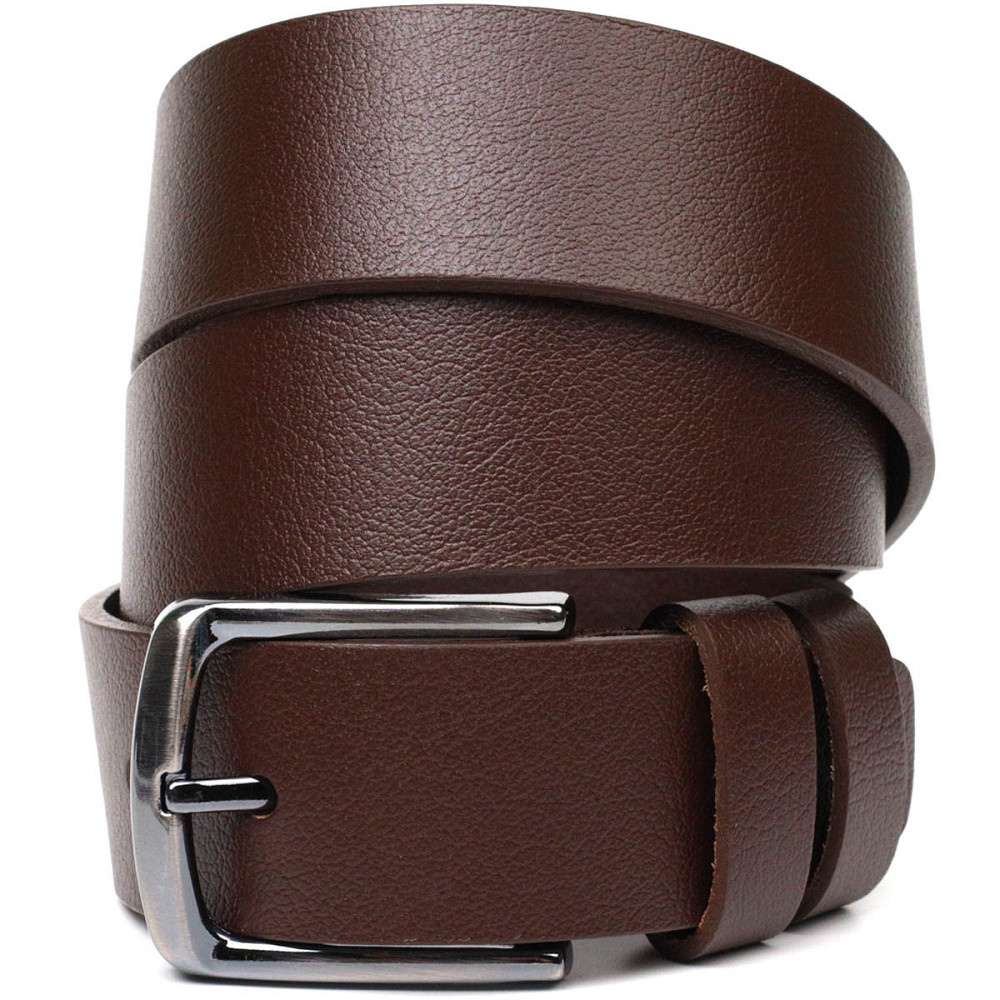Универсальный мужской ремень с механической пряжкой из натуральной кожи BOND 22071 Коричневый Киев - изображение 1