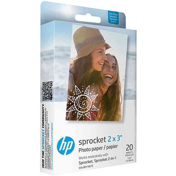 Фотопапір HP Sprocket Zink 2"x3" Глянцевий, самоклеючий, 20 листів Вінниця