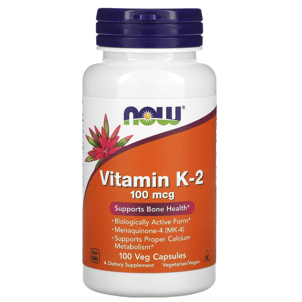 Витамин K2 (Vitamin K2), Now Foods, 100 мкг 100 капсул Киев - изображение 1