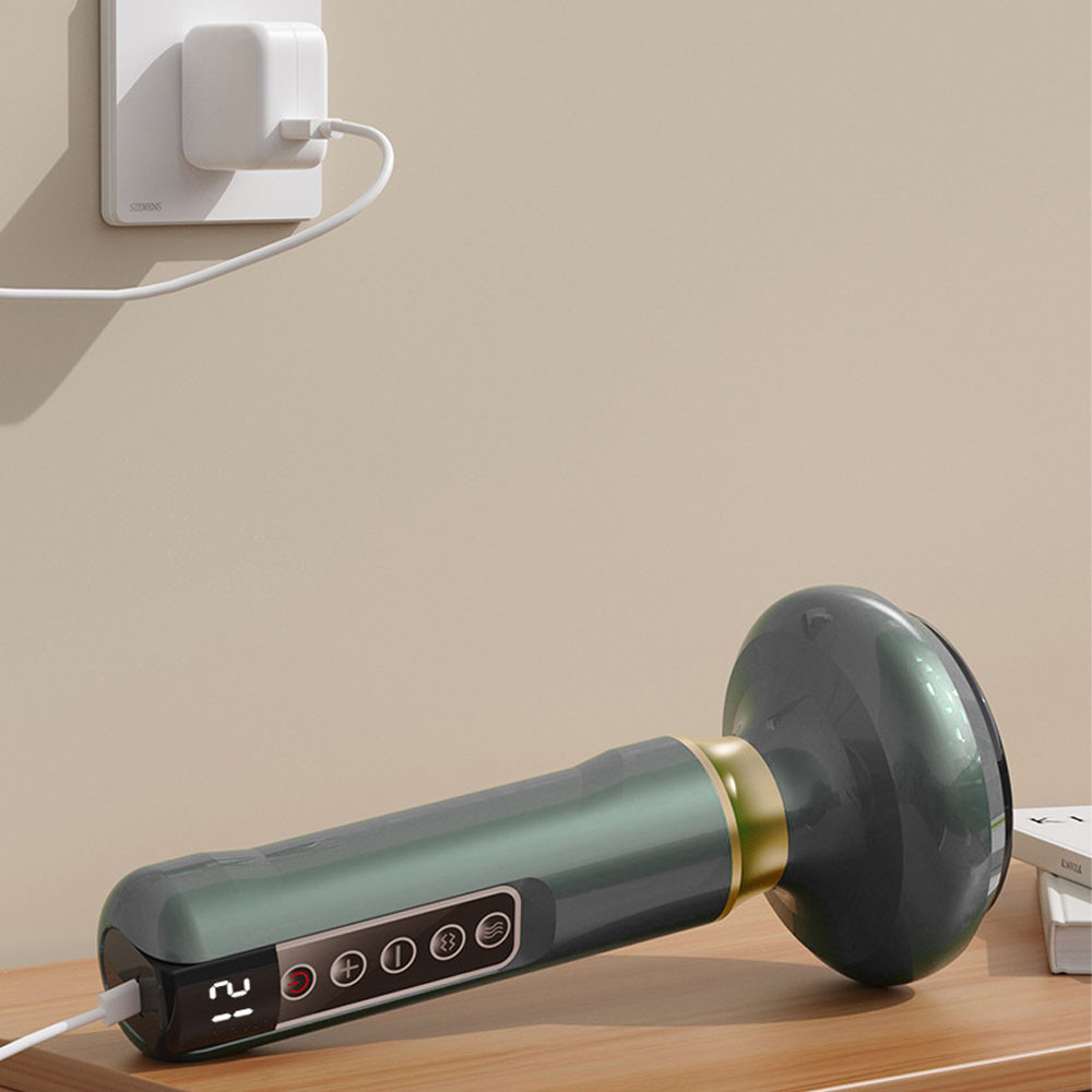 Акумуляторний вакуумний масажер з підігрівом + олія,12 режимів,з USB,Сірий SBR Київ - фото 9