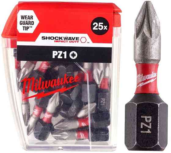 Біта SHOCKWAVE MILWAUKEE, PZ1, 25мм, (25шт) пластикова коробка Одеса