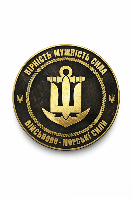 Коїн - памʼятна монета Військово-Морські сили "Вірність. Мужність. Сила." Запоріжжя - фото 1