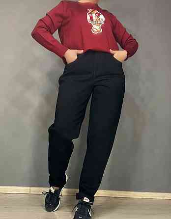 Джинси жіночі Vanver 81888 mom jeans relax comfort талія на резинці великі розміри чорні, чорний, З6 Одеса