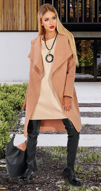 Легке пальто в бежевому кольорі (42-46) Київ - фото 2