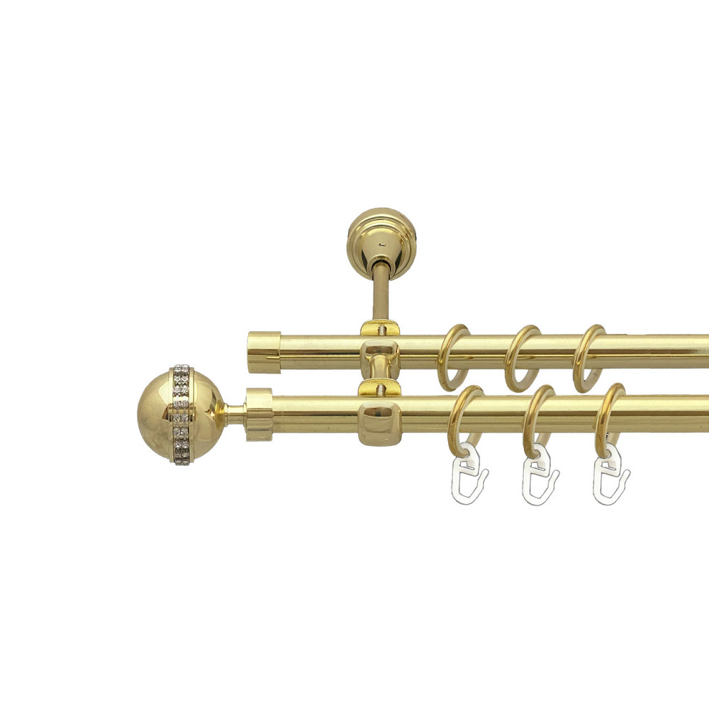 Карниз Orvit Авея металевий дворядний відкритий Золото 16\16 мм 240 см (00-00014165) Львов - изображение 1