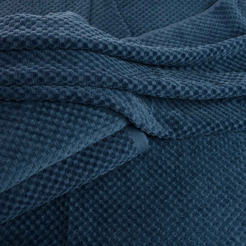 Полотенце махровое среднее однотонное 50x90см Damask Премиум качества Жаккардовое с велюром 550г/м2 (Темно-Синий) Сумы - изображение 2