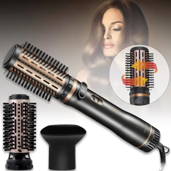 Фен-щетка с регулировкой температуры и 3 насадками для укладки VGR V-496 1000Вт Коломыя