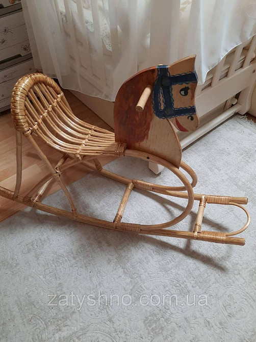 Кресло качалка лошадка детская из лозы Киев - изображение 4