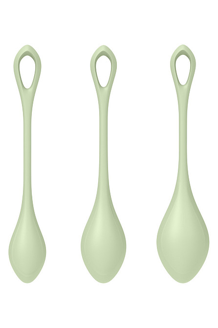 Набір вагінальних кульок Satisfyer Yoni Power 2 light, зелений Sex Aura Київ - фото 3