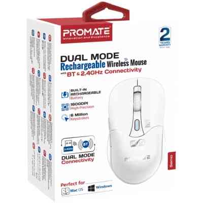 Мишка Promate Samo Wireless/Bluetooth White (samo.white) Вінниця