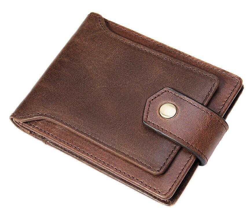 Портмоне в два складання на кнопці 20241 Vintage Коричневе Київ - фото 7