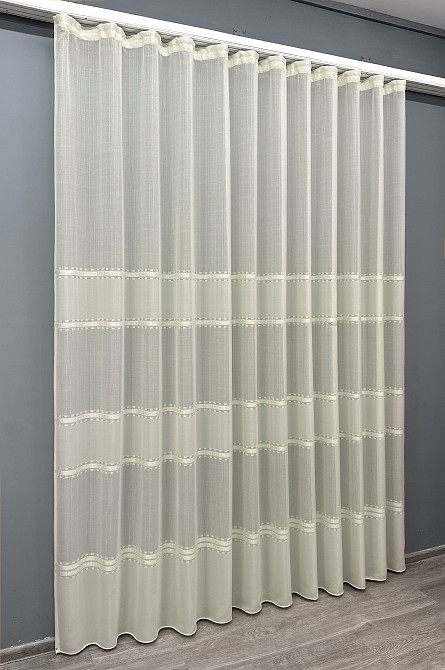 Тюль льон "Мережка" колір кремовий 1722т Київ - фото 8