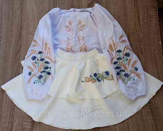 Дитяча вишиванка з волошками та колосками 104-146 Кривий Ріг