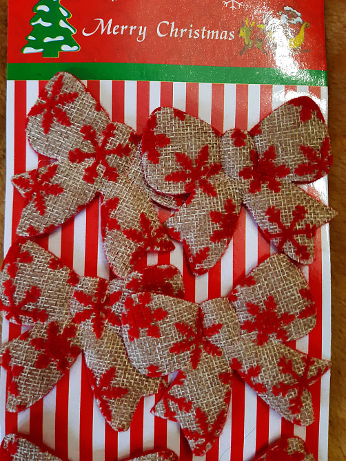 Новорічні банти на ялинку 6 штук 7 на 5 см різнобарвний Київ - фото 2