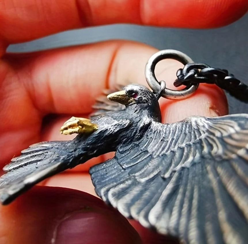 Винтажная подвеска в виде орла с крыльями на цепочке. Киев - изображение 4