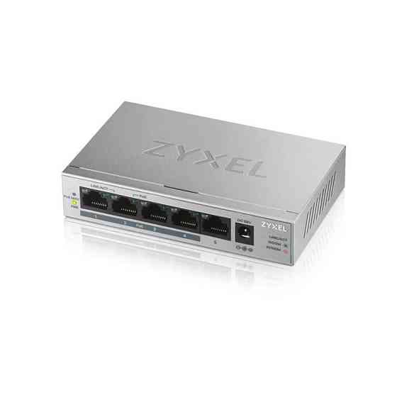 Комутатор ZYXEL GS1005HP (GS1005HP-EU0101F) (1xGE, 4xGE PoE+, max PoE 60 W) Ні Харків