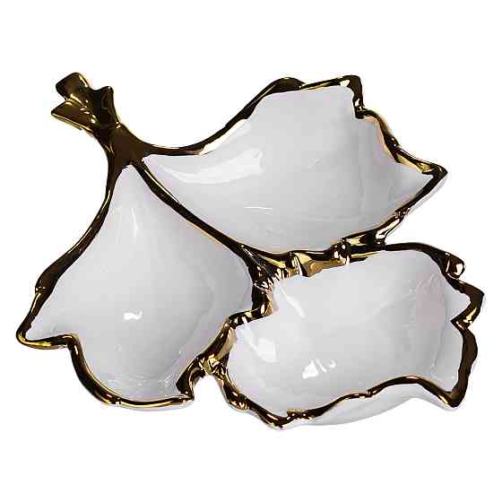 Менажниця фарфоровая на 3 секції з золотим обрамленням Київ