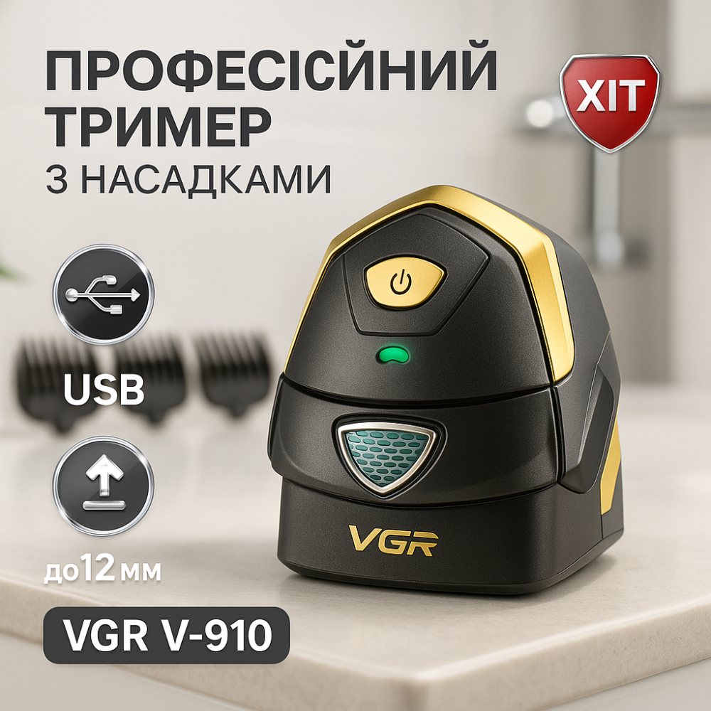 Набір машинок для стрижки VGR V-910, Машинка для стрижки волосся з мотором Машинка підстригання EB-18 Львів - фото 11