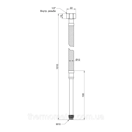 Гибкая подводка для воды Thermo Alliance Standart М10 100 см (пара) SD396W100L Киев