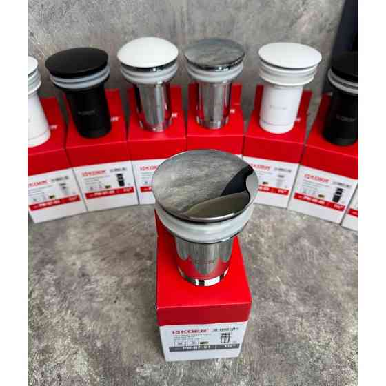 Донный клапан для раковины Koer PW-07-01 1 1/4'' с переливом автоматический СLICK-СLACK (Цвет хром) (KR5782) Киев