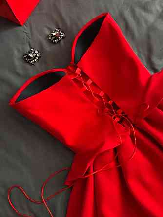 Женское романтическое платье с корсетом костюмка люкс. Красный, 42/44 Одесса