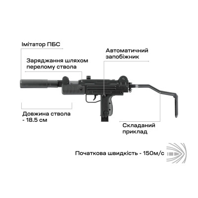Пневматичний пістолет Umarex IWI Mini UZI (2.4373) Вінниця - фото 6