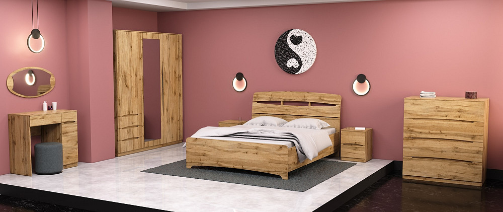 Кровать Дельта двуспальная, Дуб Аппалачи, 2132х1650х1070 Львов - изображение 3