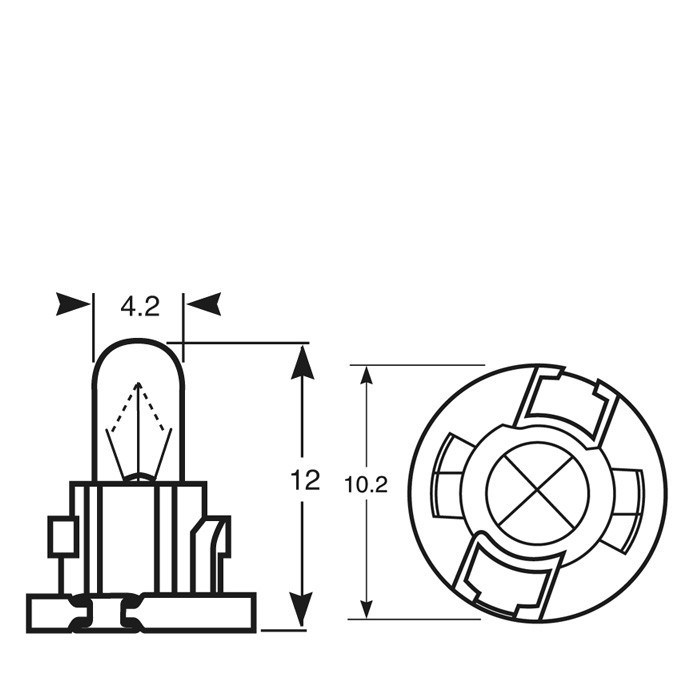Вказівна лампа розжарювання RING 509TDBK 12v 1.2w T-1/4NW (Black Base) Panel Bulb Харків - фото 6