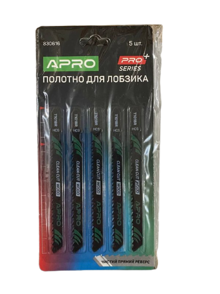Полотно для лобзика для дерева/ламінату 100/75мм 2,5 мм-10TPI чистий прямий різ реверс APRO T101BR Житомир - изображение 1