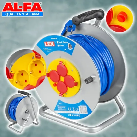 Подовжувач котушковий ALFA ALCR50M – електричний, 50 м, 3×2.5 мм² Львів