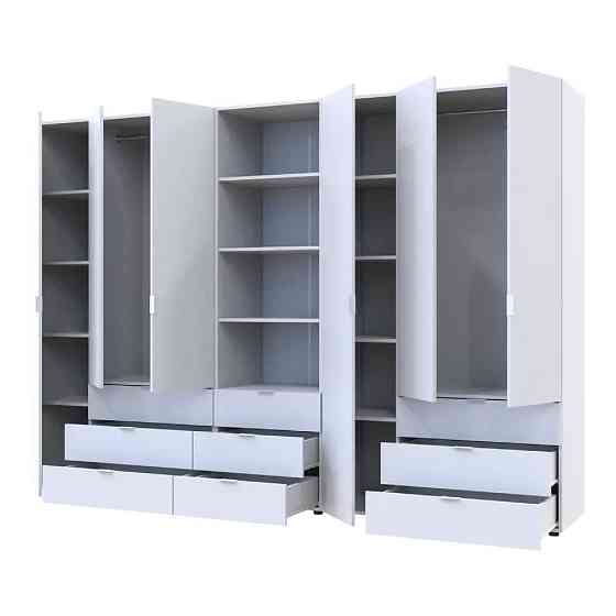 Шафа для одягу Doros Гелар Білий 3+3ДСП з пеналом 292.4х49.5х203.4 (DRS-011923) Львів