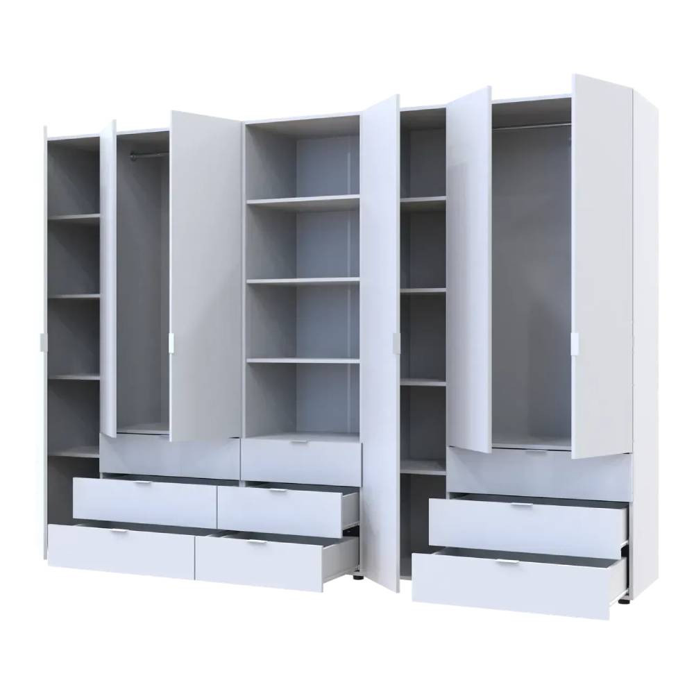 Шафа для одягу Doros Гелар Білий 3+3ДСП з пеналом 292.4х49.5х203.4 (DRS-011923) Львів - фото 4